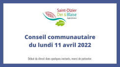 Conseil communautaire du lundi 11 avril 2022