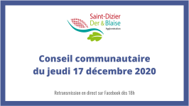 Conseil communautaire du jeudi 17 décembre 2020