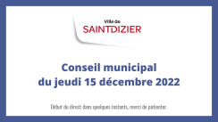 Conseil municipal du jeudi 15 décembre 2022