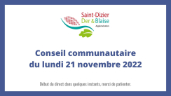 Conseil communautaire du lundi 21 novembre 2022