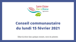 Conseil communautaire du lundi 15 février 2021