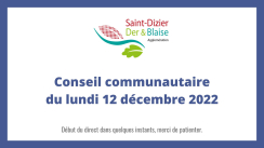 Conseil communautaire du lundi 12 décembre 2022