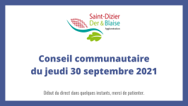 Conseil communautaire du jeudi 30 septembre 2021